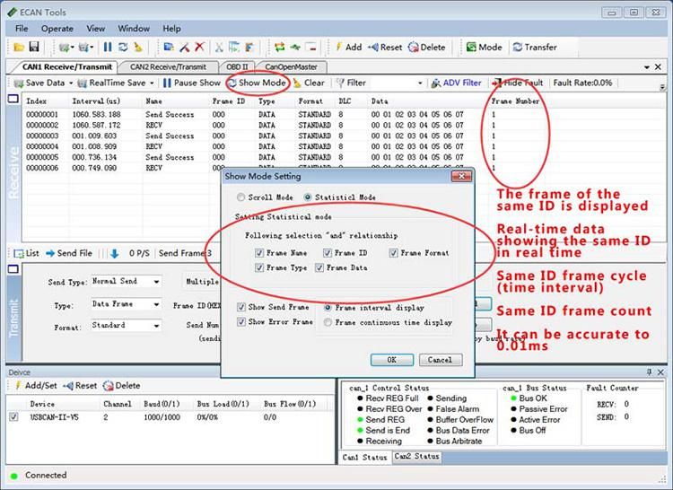 Gcan Can Bus Module 8 Channels Baud Rate 5kbps-1Mbps Analyzer