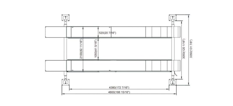 on-7445 Manual Safety Lock Release Alignment 4 Post Car Lift/Auto Lift/Car Hoist/Auto Hoist