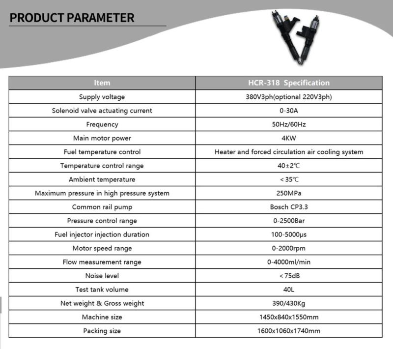 Common Rail Diagnostic Equipment Hcr-318c Common Rail Test Bench Dts300 with 220V 380V Qr Ima Coding Bip Function