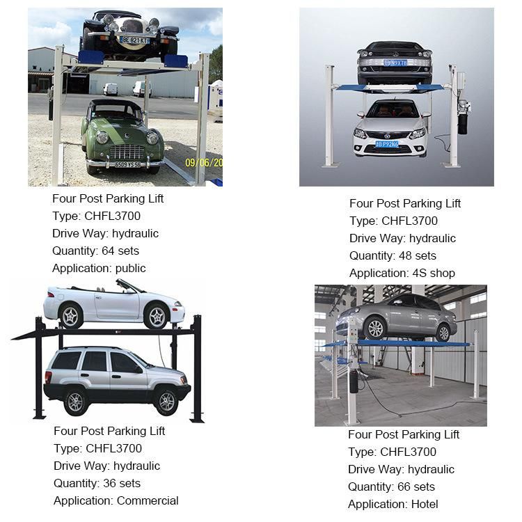 3.7ton Four Post Parking Lift for 2 Cars