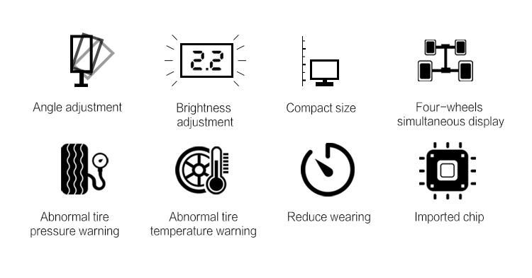 Wireless External or Bulit-in TPMS Tire Pressure Monitoring System LCD with 4PCS External Sensors