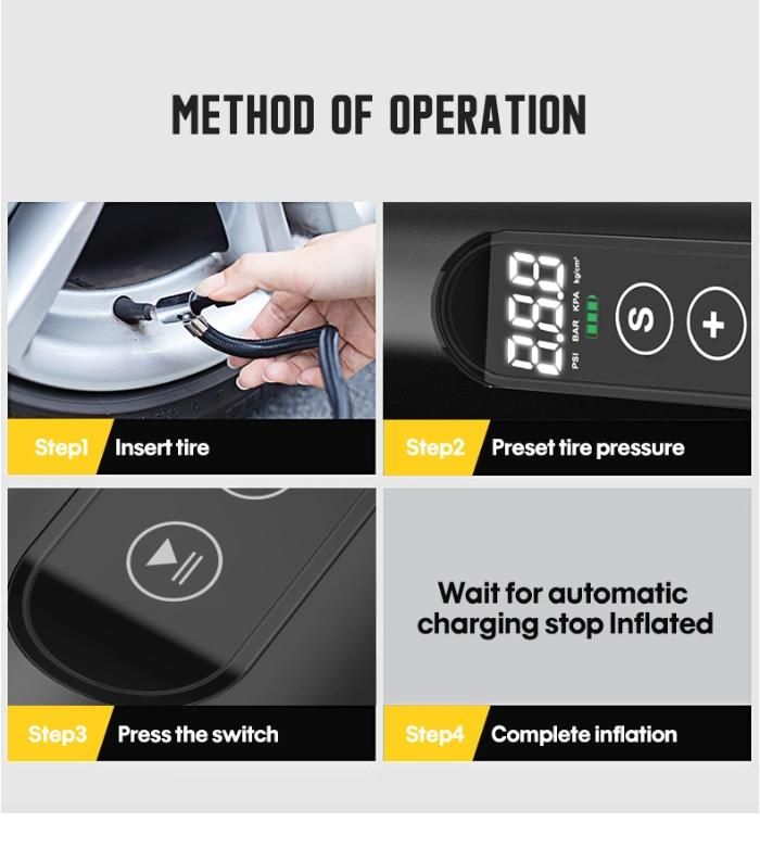 Car Portable Air Compressor Digital Electric Cordless Tires Inflator Pump Car Tire Inflato