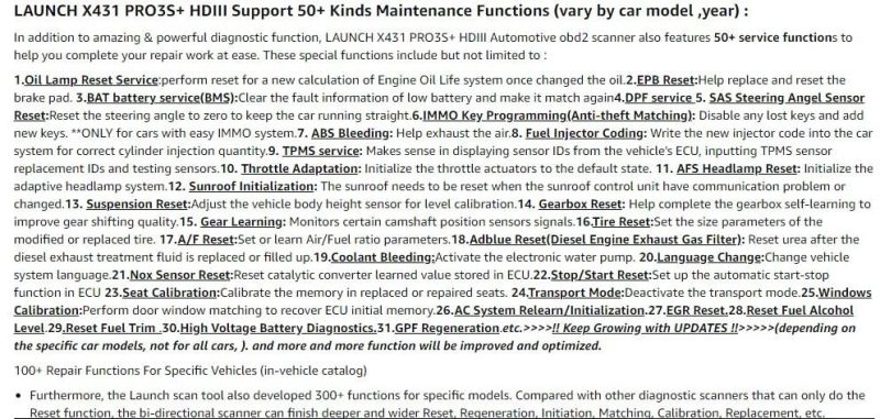 Launch Diagnostic Tool X431 PRO3s+Hdiii, Diesel&Gasoline Bidirectional Diagnostic Scan Tool, Cars&Heavy Duty Trucks All Systems Scanner, Key Program, ECU Coding