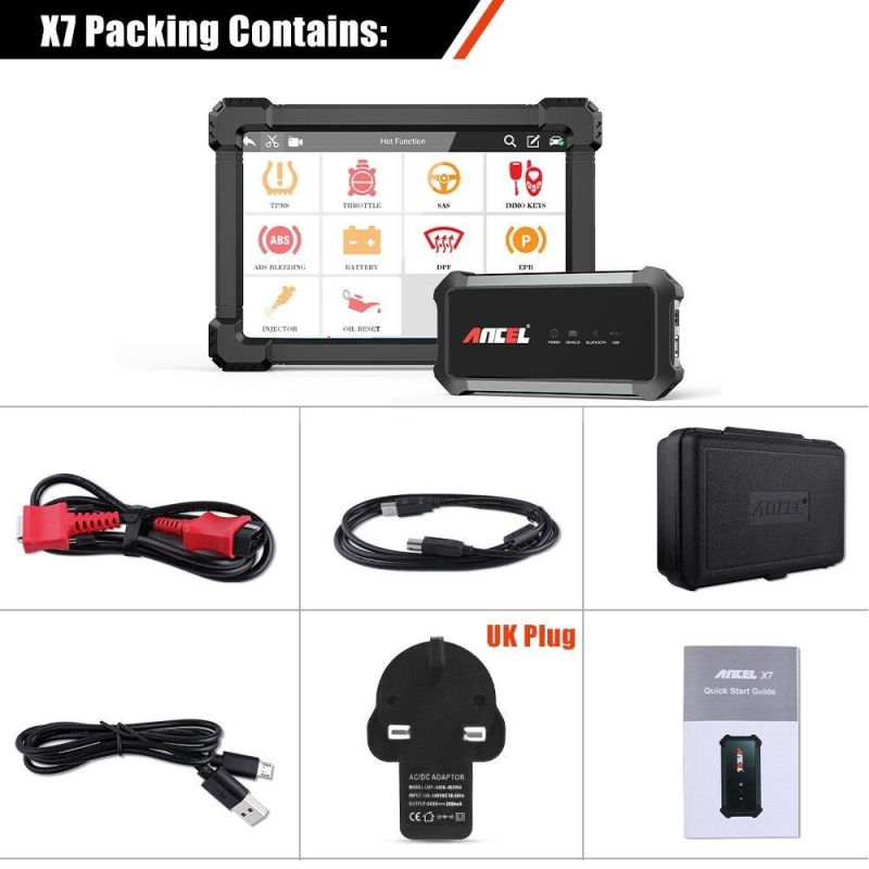 Ancel X7 OBD2 Bluetooth Scanner Complete System Auto professional Scanner Diagnostic Tools DPF Epb Airbag IMMO Multi-Language