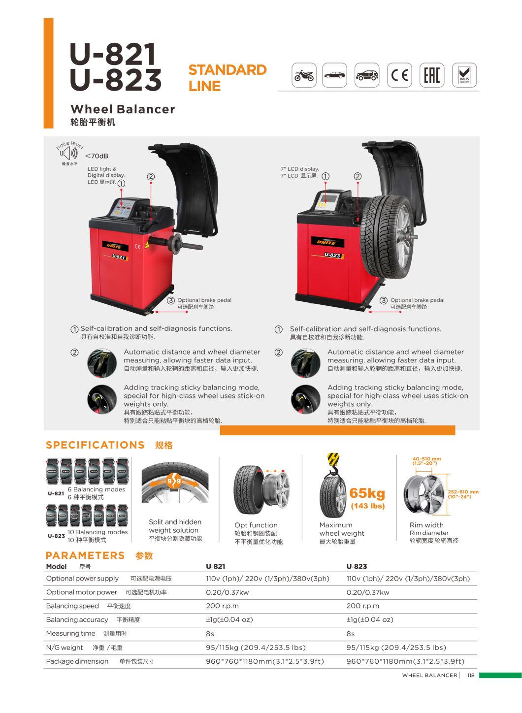 Unite Maintenance Equipment Wheel Balancer From China Factory Wheel Balancer U-821