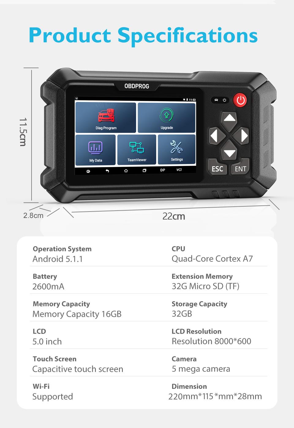 Obdprog 501 OBD2 Tool Car Key Programmer Immobilizer Pin Code Reader Automotive Smart Keys Remote Program Auto Diagnostic Tools Full Version