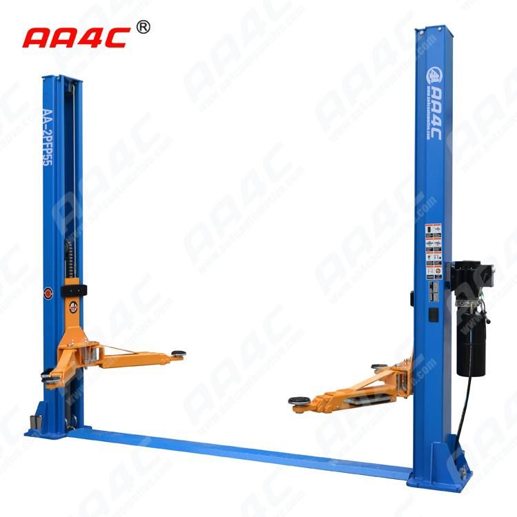 AA4c 12000lbs 5.5t Hydraulic Dual Sides Manual Unlock 2 Poles Vehicle Elevators AA-2pfp55