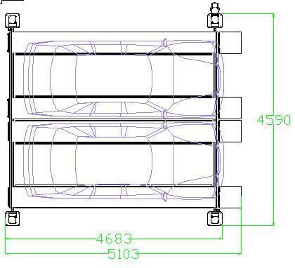 Two/Double Level/Layer Car/Vehicle Four Post Parking Lift/System