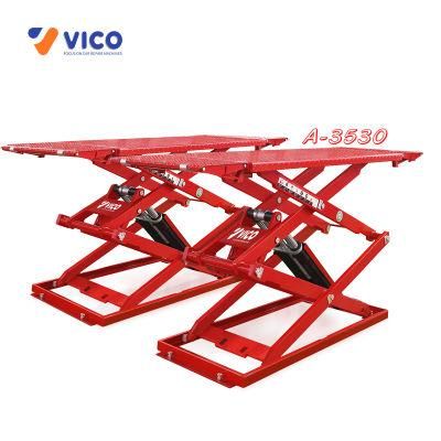 Vico Supper Thin on-Ground Scissor Lift Car Tire Change Lift Auto Collision Shop Equipment