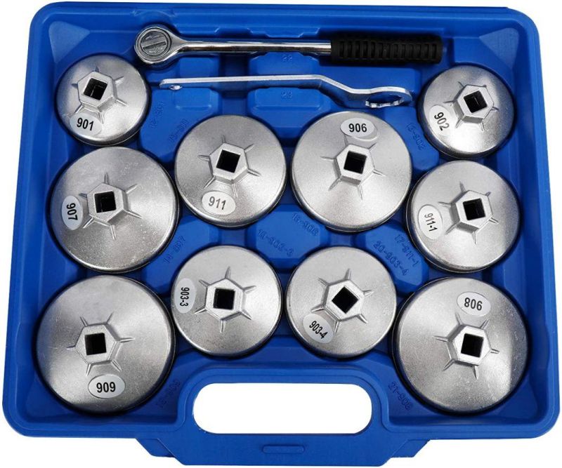 Viktec 23PC Socket Set 1/2"Dr. Tool Kit 65mm-101mm Metric Oil Filter Cap Wrench for BMW, VW, Honda, Audi, Ford, Toyota, Nissan