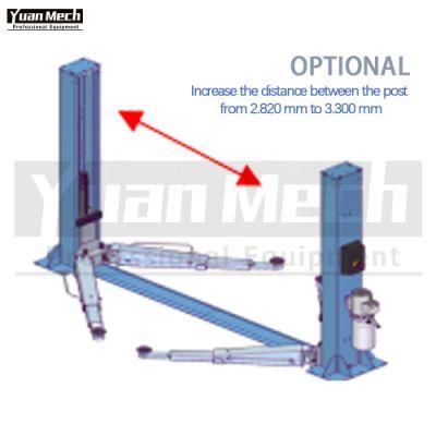 Yuanmech F4033mm Two Post Lift Floor Connection with Three Step on The Short Arms and Three Step on The Long Arm