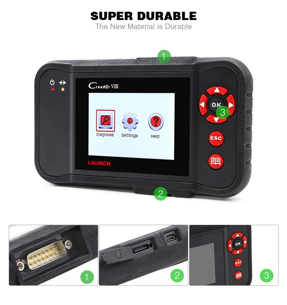 Launch Creader VIII Auto Scanner Four System Reset Function Obdii