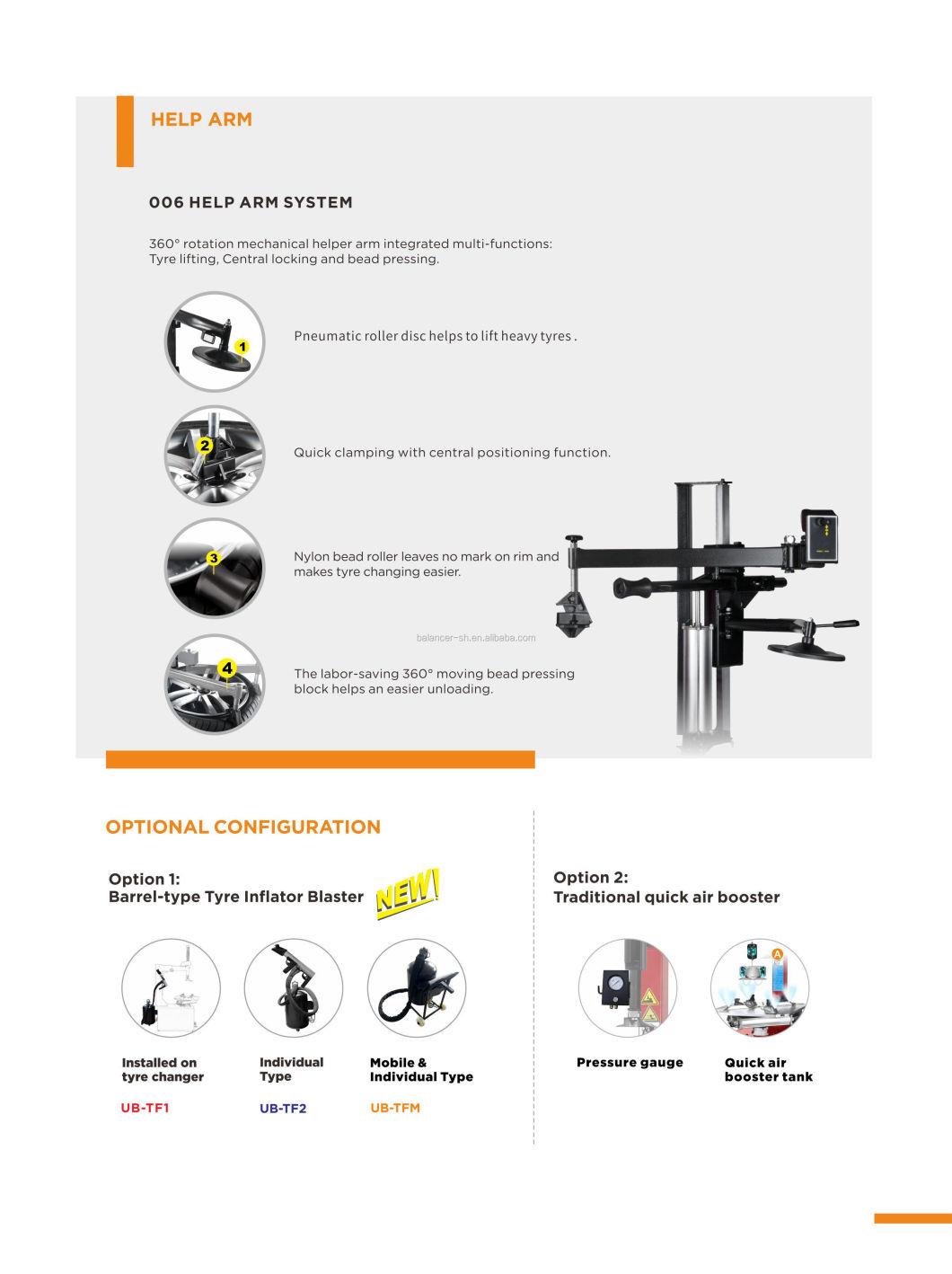 Unite Tilting Back Type Tire Changer with 006 Help Arm Car Tire Machine U-226