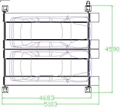 3700kg 2 Level 4 Post Parking Hoist for Home Indoor/Outdoor