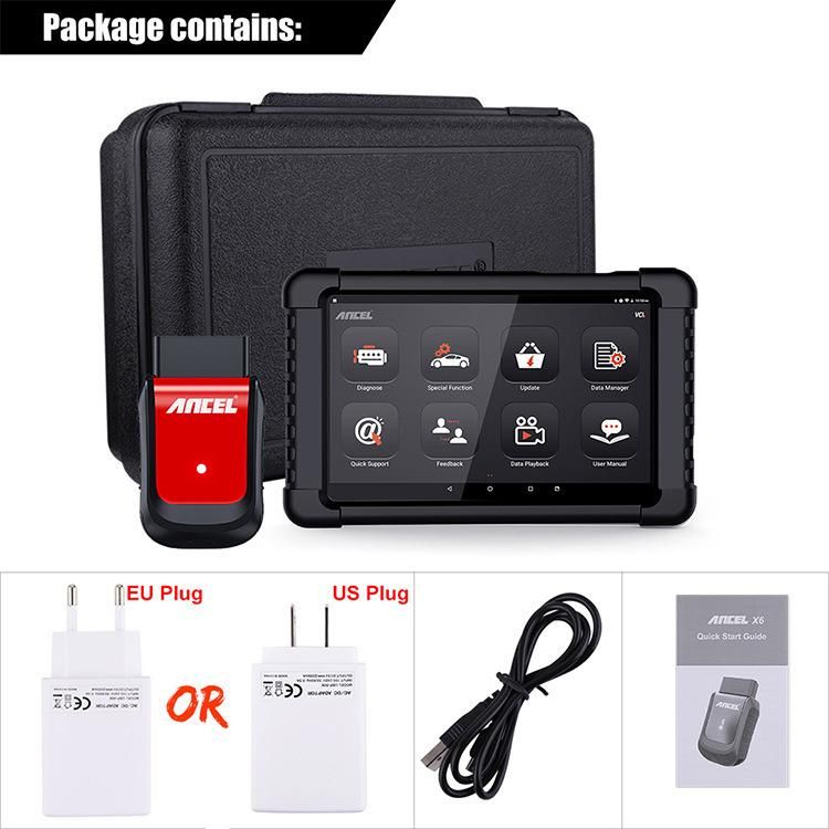 Ancel X6 Obdii Full System Diagnostic Tool Epb DPF Sas ABS Reset Oil Maintenance to Zero