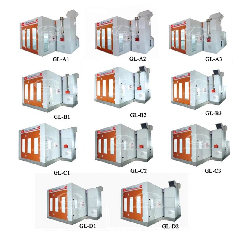 Full Downdraft Spray Bake Paint Booth with Intake and Exhause Fans