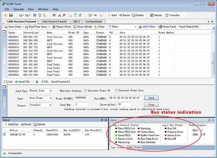 Gcan Can Bus Module 8 Channels Baud Rate 5kbps-1Mbps Analyzer