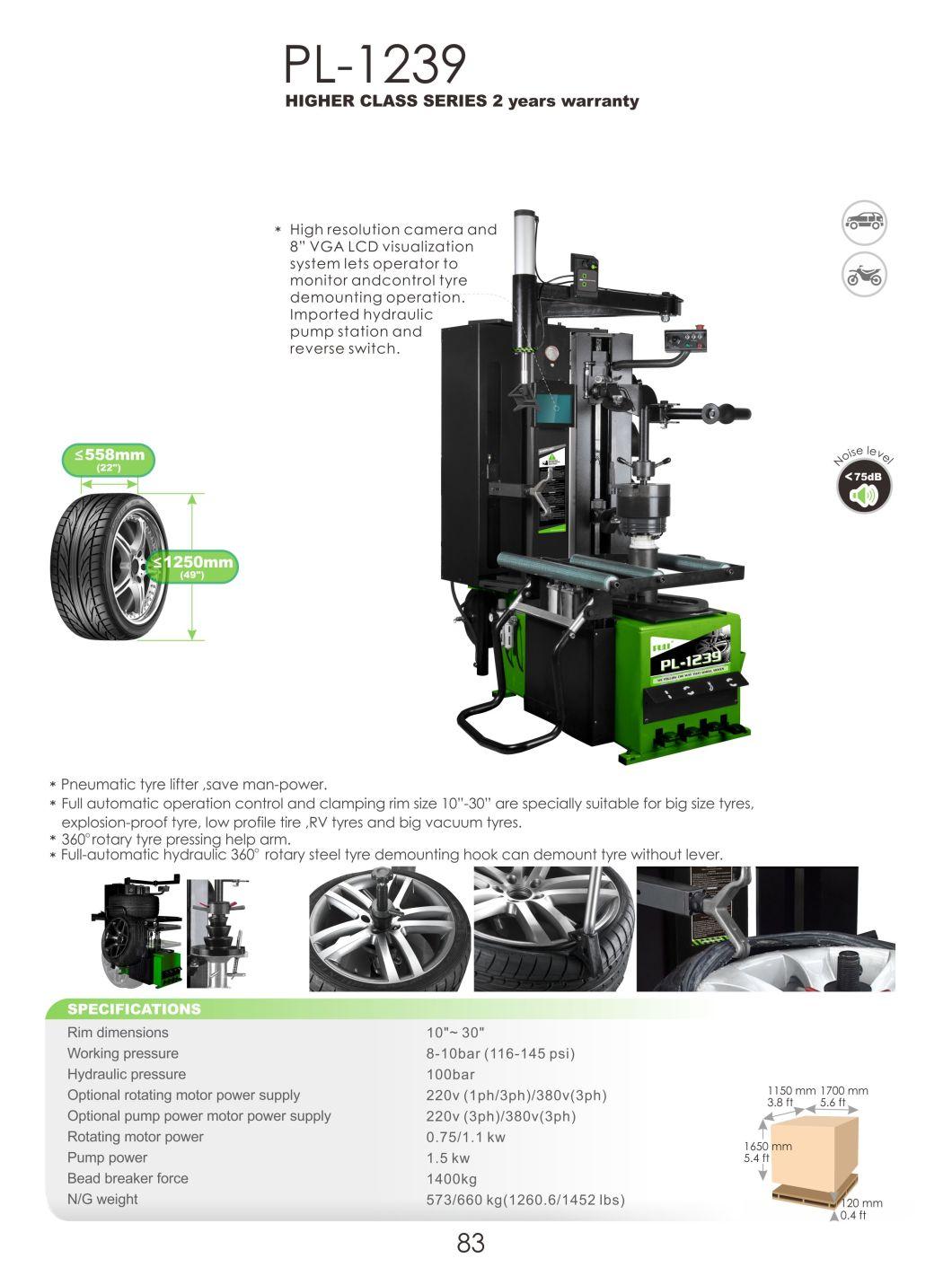 Puli LCD 30" Hydraulic Tire Changer CE Price Pl-1239 High Class Auto Maintenance Repair Equipment on Sale