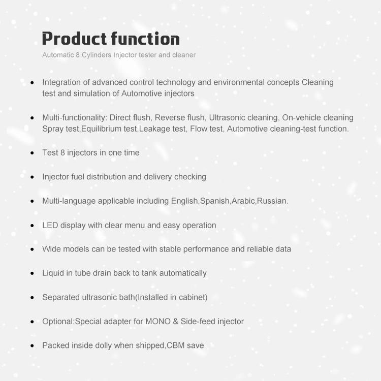 Automatic 8 Cylinders Injector Tester and Cleaner