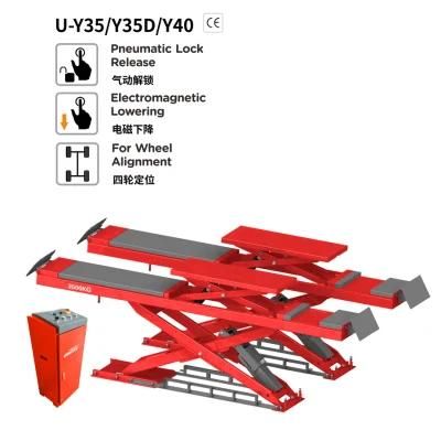 Wheel Alignment Scissor Lift Table U-Y35 Tubular Structure Wheel Alignment Scissor Lift with Built in Lifting Platforms