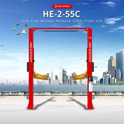 5500kg Auto Lift One Side Manual Release Clear Floor Lift