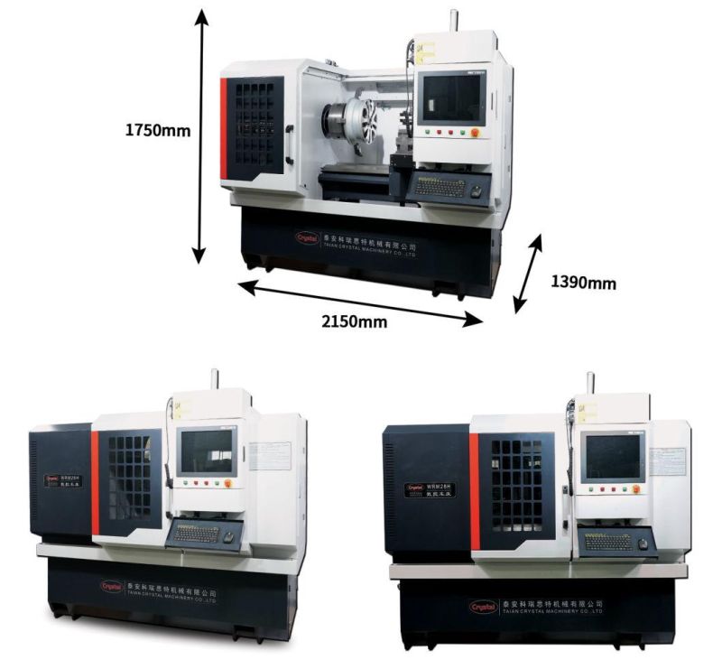 Horizontal Diamond Cut Alloy Rim Repair CNC Lathe Machine Wrm28h