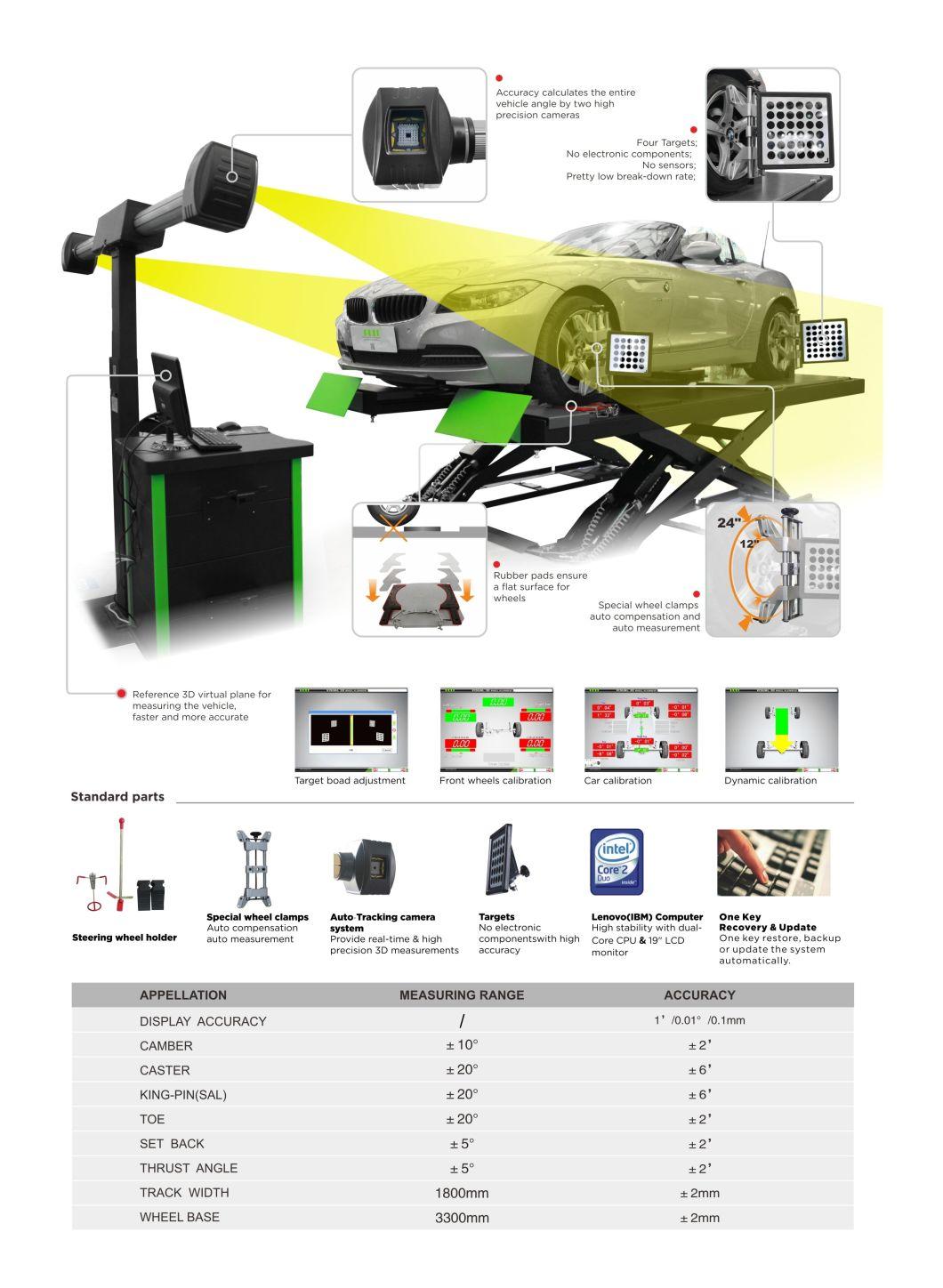 High Precise Auto 3D Wheel Alignment Machine Wheel Aligner 4 Post Car Lift Pl-3D-5555