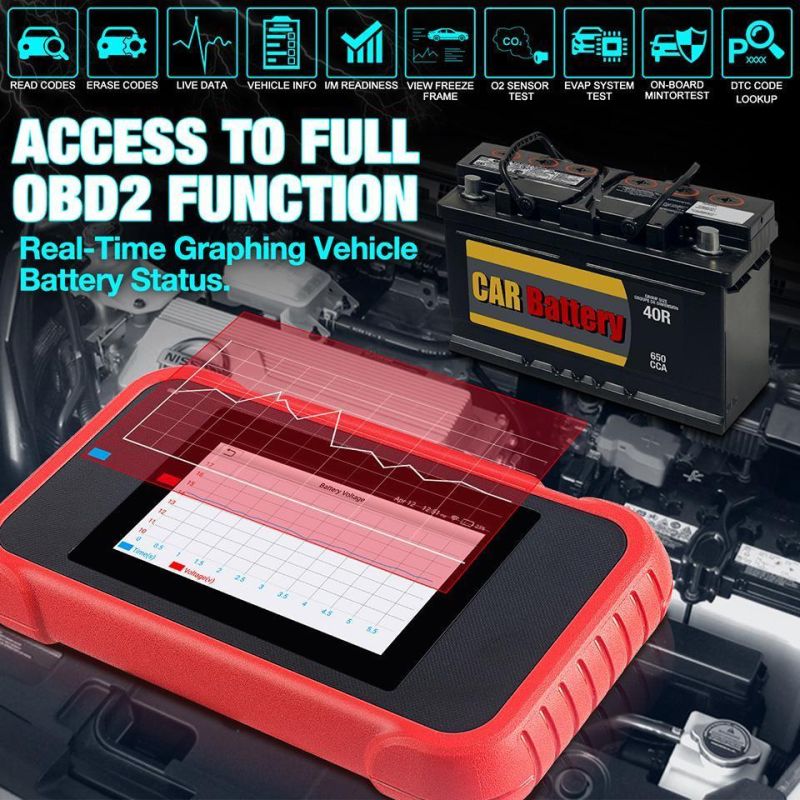 Obdii Diagnostic Tool Launch Crp123e OBD2 Code Reader for Engine ABS Airbag SRS Transmission Eobd Code Reader