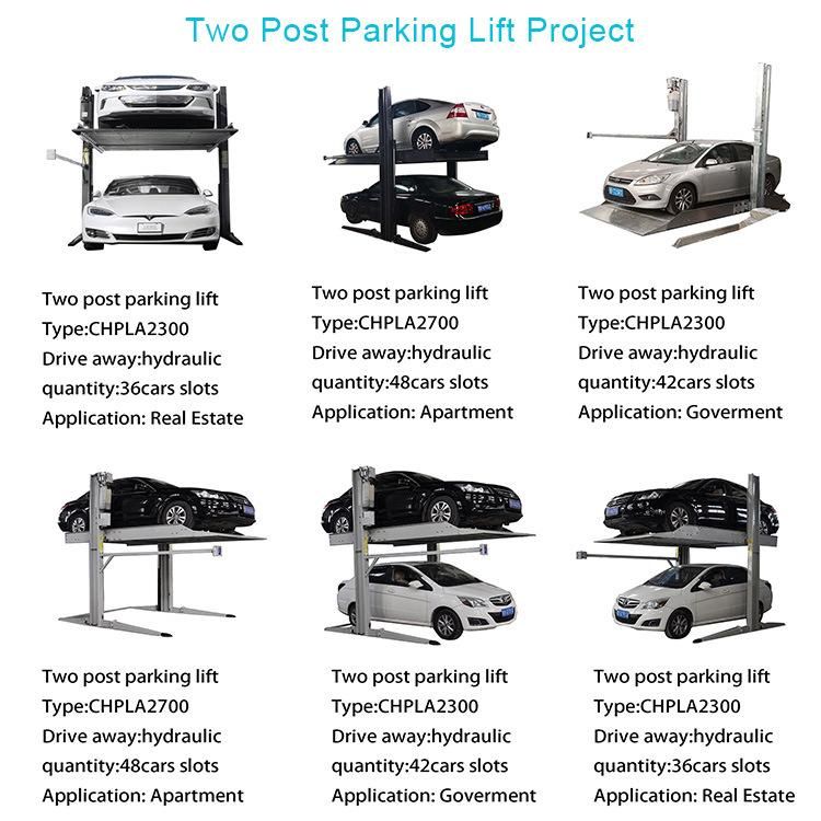 Automatic Shared Column 2 Layers Car Parking Lift with CE