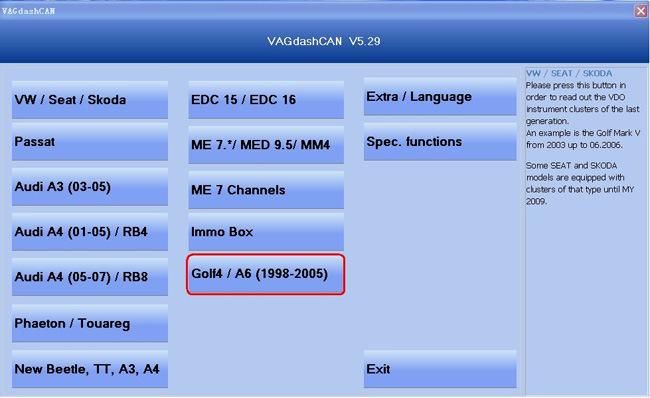 VAG Dash Can V5.29 Recalibrate or Correct The Odometer Read out The Login Skc