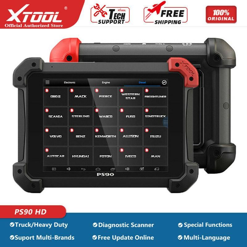 Xtool PS90 HD OBD2 Automotive OBD2 Truck Diagnostic Tool PS90 HD for Heavy Duty Free Update Online for Multi-Brand with WiFi/Bt