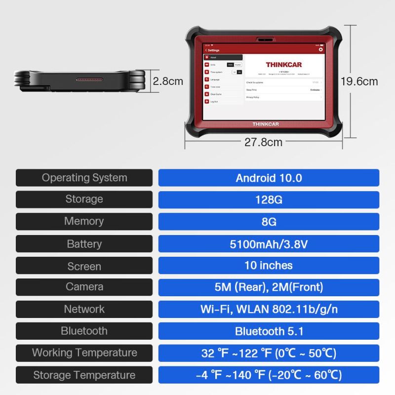 2022 Thinkcar Thinktool Pad10 OBD2 Automotive Scanner Professional ABS Af IMMO 34 Reset ECU Coding Active Test Auto Diagnostic Tool