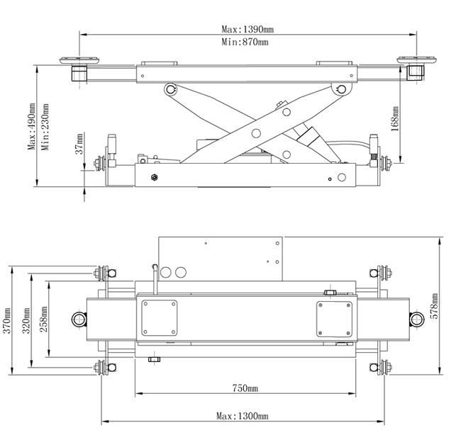 6000lbs Manual Jack for Car Lift (J6H)