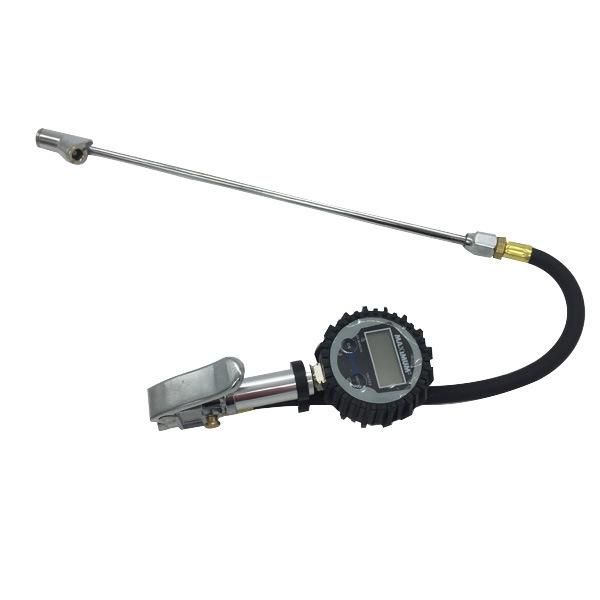 Digital Tire Inflator Gauge with Long Chuck Hose