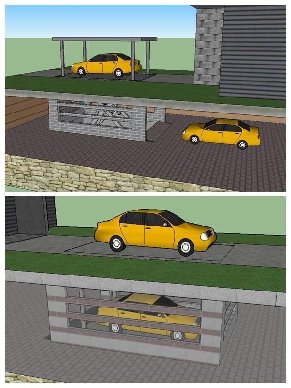 Underground parking garage car lift