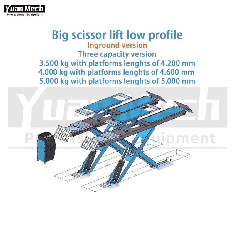 5t on Floor Wheel Aligner Big Scissor Car Lift