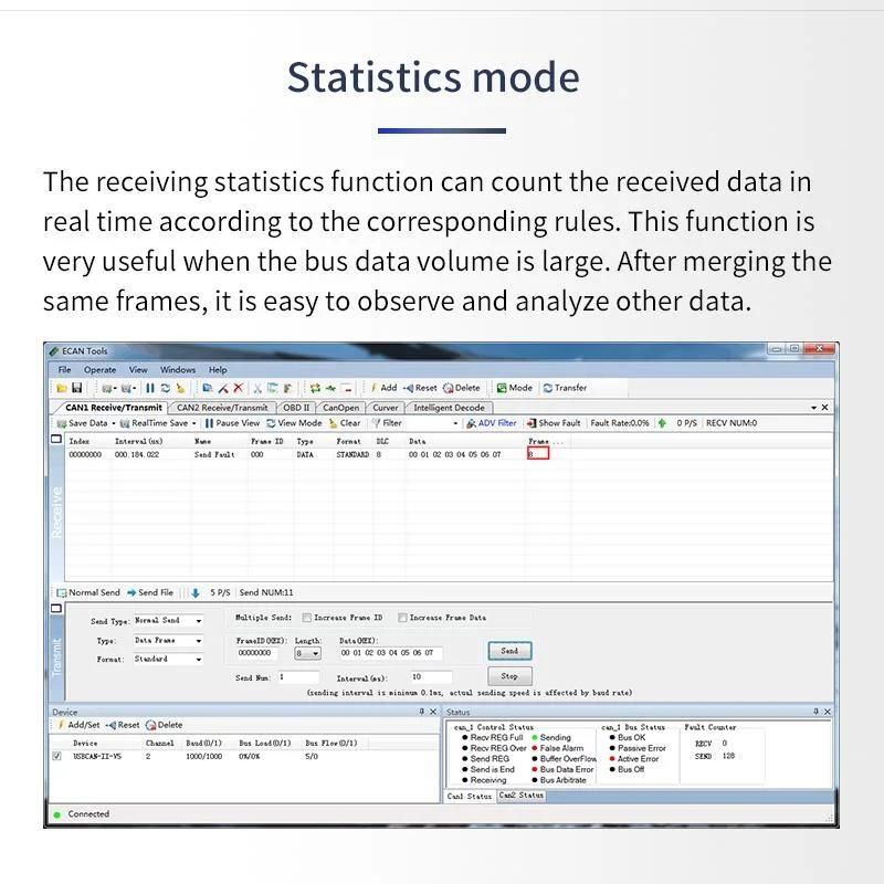 Gcan Data Receiving and Sending USB to Can Analyzer / Adapter