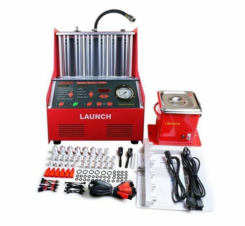 Launch Ultrasonic Fuel Injector Tester Cleaner for Petrol Vehicle 220V 6-Cylinde