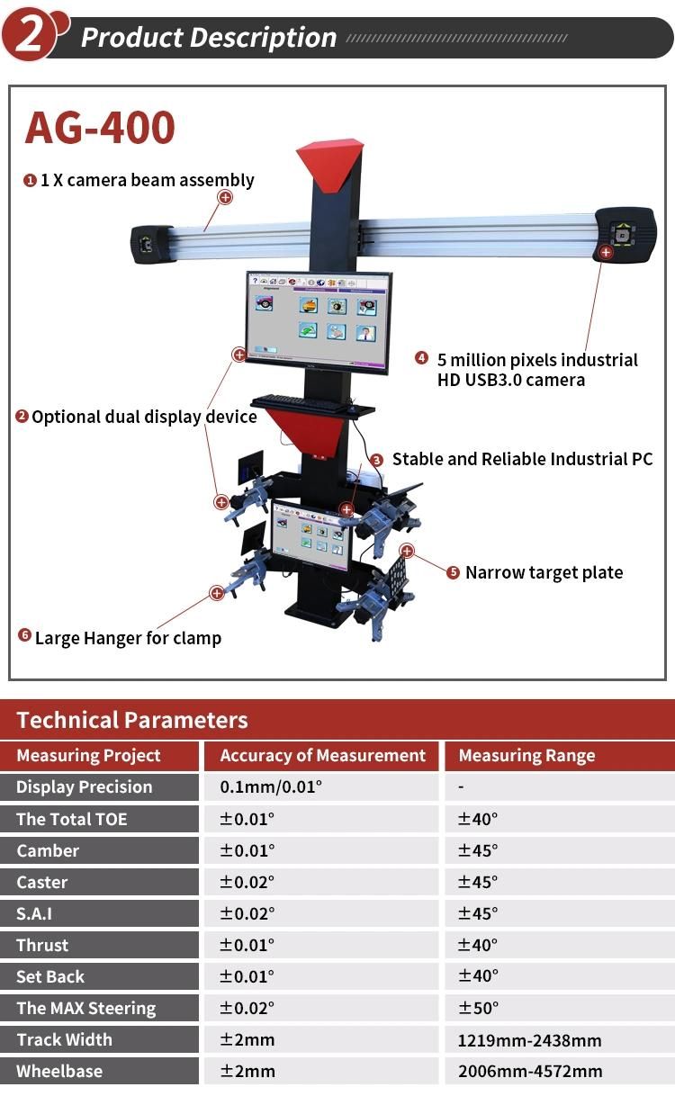 Hot Sale Garage Equipment Model Wheel Aligner Machine Bluetooth Wheel Alignment