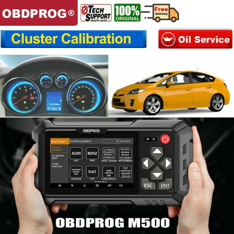 Obdprog M500 Car Cluster Calibration Tools OBD2 Diagnose Oil Reset Instrument Adjustment Tool Code Reader Automotive Scanner