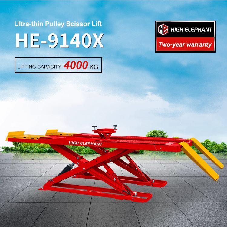 Underground Mounting Full Rise Car Scissor Lift Wheel Lift Equipment