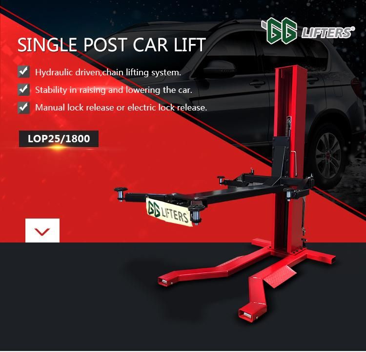 2.5T Movable Hydraulic single post car lift