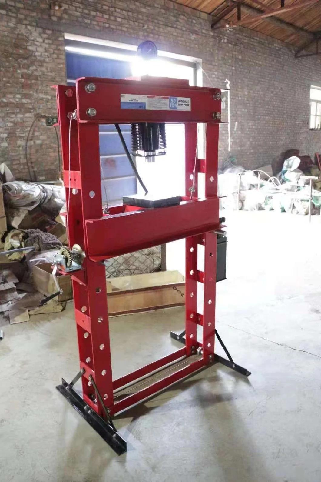 Garage Repaired Vehicle Equipment 40t Hydraulic Shop Press with Car Bottle Jack