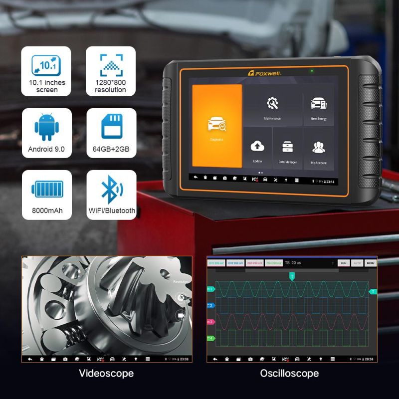 Foxwell Gt75 Professional Automotive Scanner Full System Diagnostic Tools ECU Coding Active Test All Software 31 Reset Function