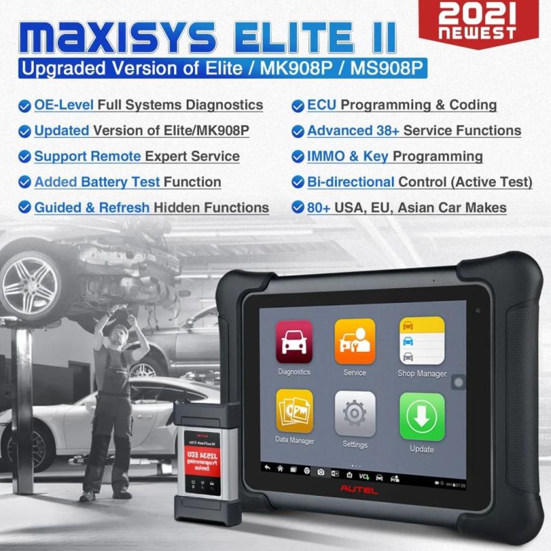 Autel Maxisys Elite II Diagnostic Tool Support J2534 ECU Programming with Upgraded Premium Hardware (Upgraded Version of Maxisys Elite)
