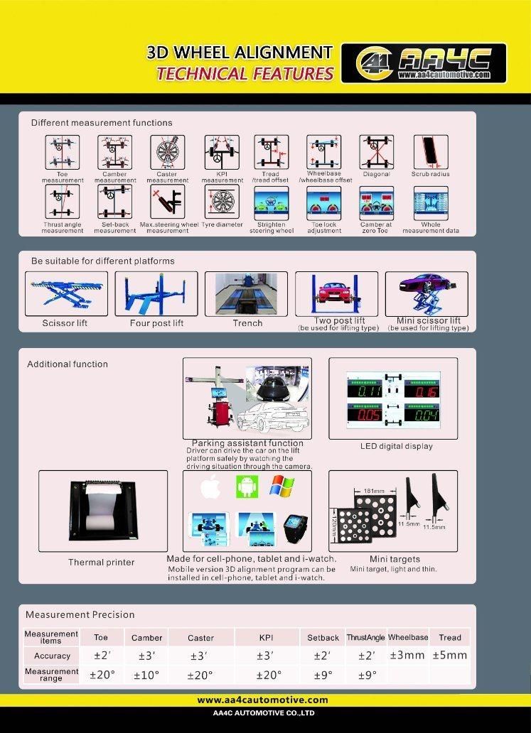 AA4c High Precise 3D Wheel Aligner AA-Dt101A