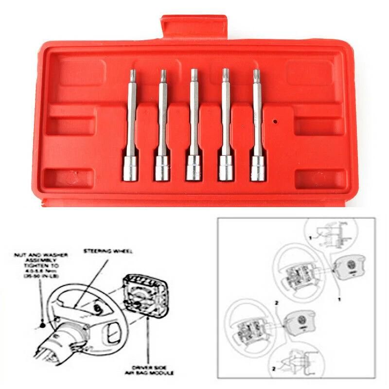 Viktec 12PC Airbag Disassembly Kit 1/4 "Dr. X 87mm (L) Wrenches and Airbag Removal Tools