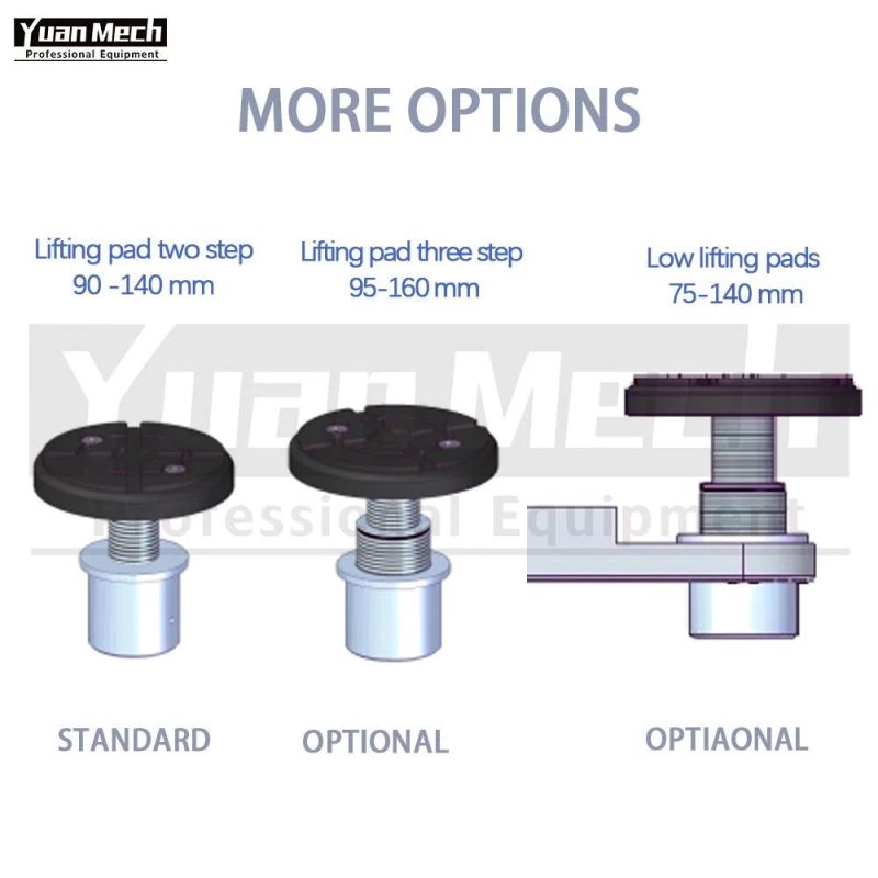 Yuanmech F4032em Baseplate Two Post Car Lift with Manual Down Ventil Leverand and Electromagnet Mechanical