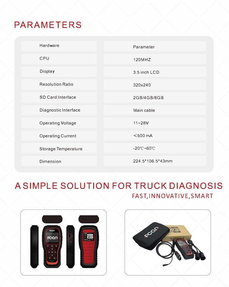 Fcar Hds 300 Universal Auto Diagnostic Scanner Code Reader for Cars and Trucks Full System Diagnosis Free Update Truck Scanner