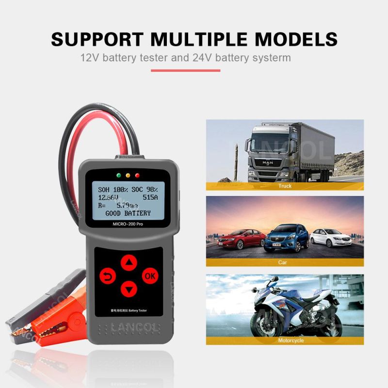 12V Automotive Battery Tester Micro-200 PRO Auto Diagnostic 12V Car Battery Analyzer CCA Tester